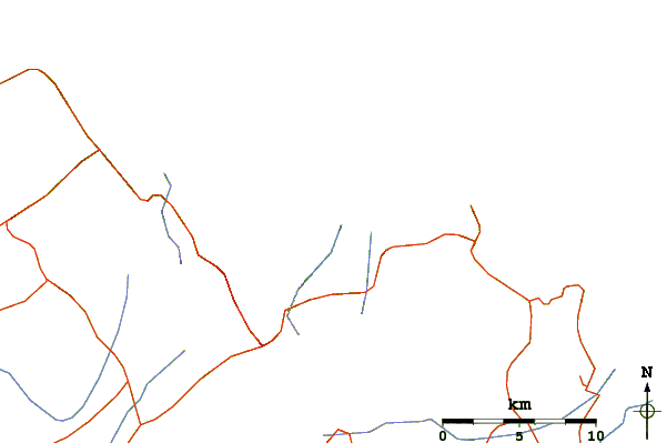 Roads and rivers around Hiliadou or Paradia Chiladou (Evia)