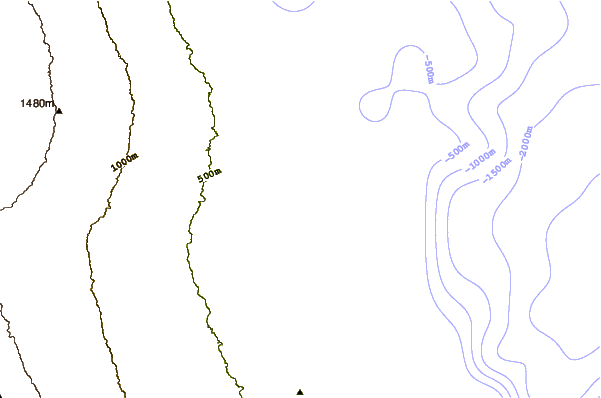 Shoreline around Hilo Breakwall