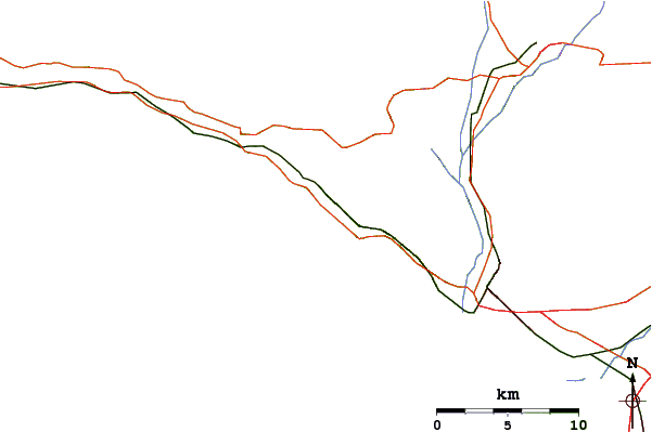 Roads and rivers around Hobson's