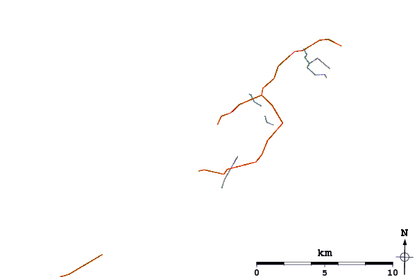 Roads and rivers around Hogh Bay