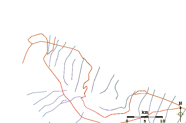 Roads and rivers around Honokane Bay