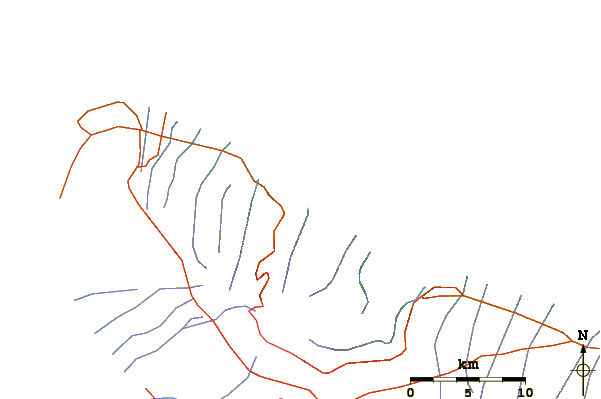 Roads and rivers around Honopue Bay