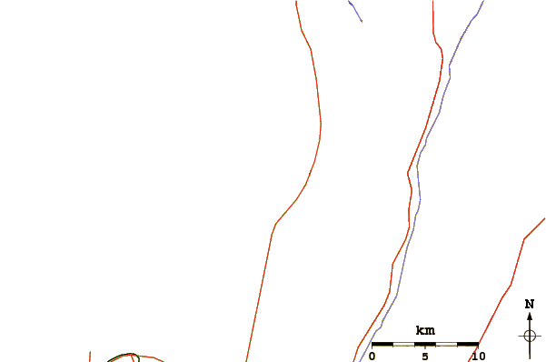 Roads and rivers around Hornitos