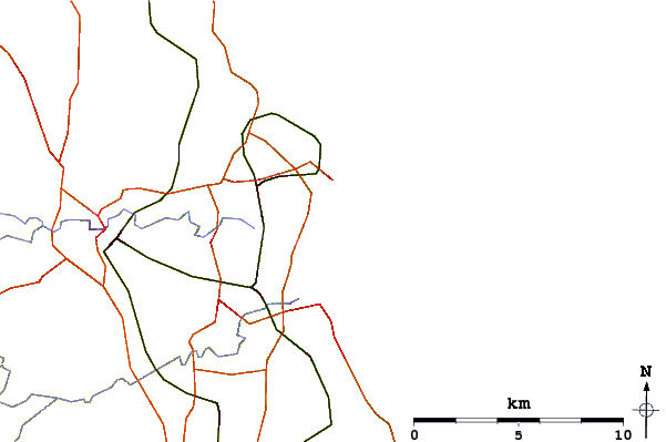 Roads and rivers around Horse Head Reef