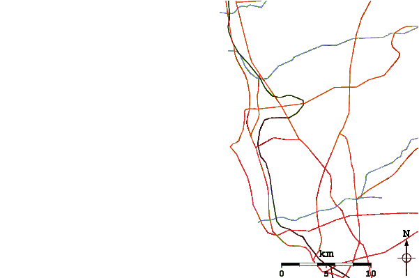 Roads and rivers around Horseshoe