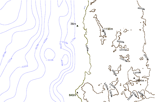 Shoreline around Huayquique