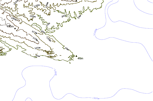 Shoreline around Hullets Reef