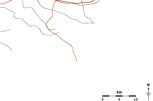 Roads and rivers around Hullets Reef