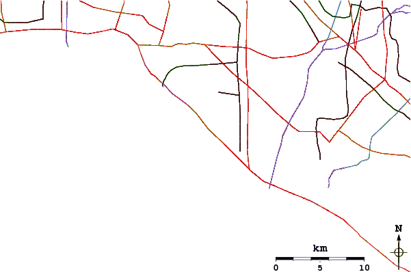 Roads and rivers around Huntington Cliffs