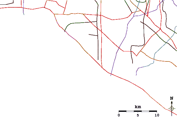 Roads and rivers around Huntington Pier