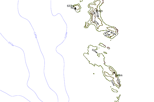 Shoreline around I and Js