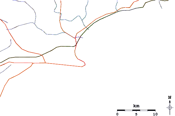 Roads and rivers around Inner Pool