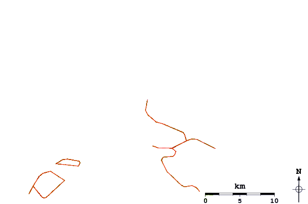 Roads and rivers around Megalo Plakoto (Ios)