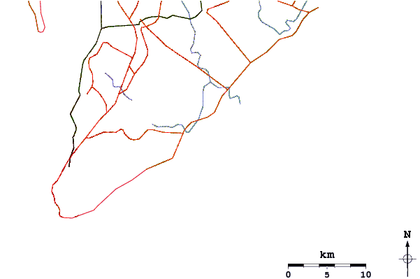 Roads and rivers around Ipitanga