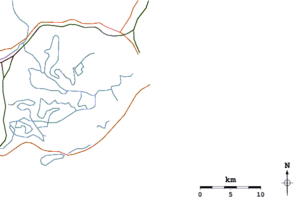 Roads and rivers around Praia do Ypuã (Ipua)