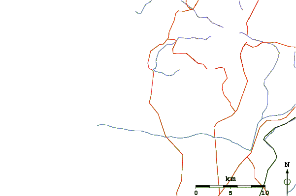 Roads and rivers around Is Arenas