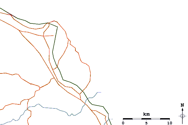 Roads and rivers around Il-Sasso (Sassi Neri Beach)