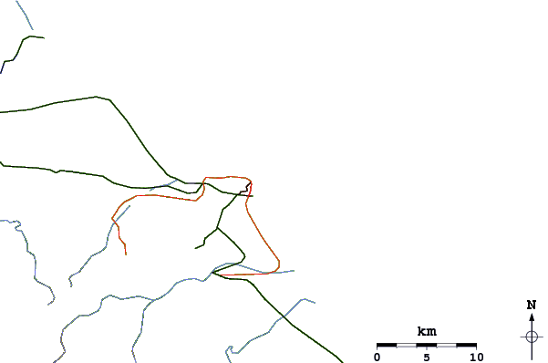 Roads and rivers around Isla Uvita