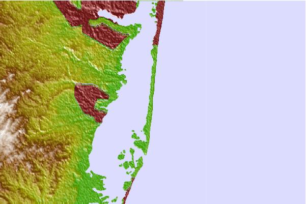 Surf breaks located close to Island Beach State Park