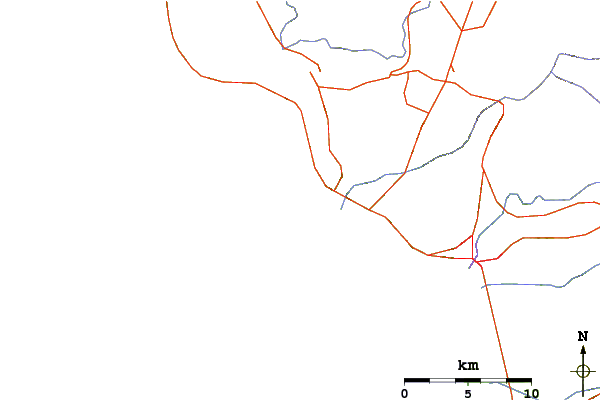 Roads and rivers around Islas de Todos Santos