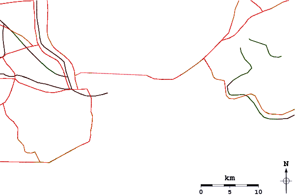 Roads and rivers around Itapuca