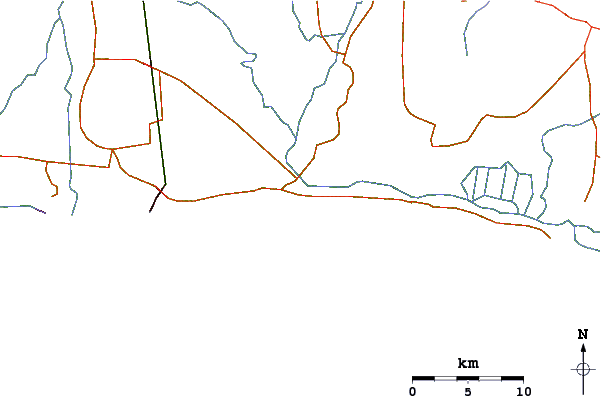 Roads and rivers around Iztapa