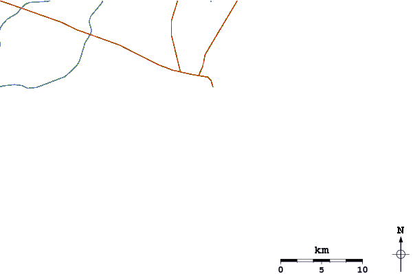 Roads and rivers around Jabal Zarain