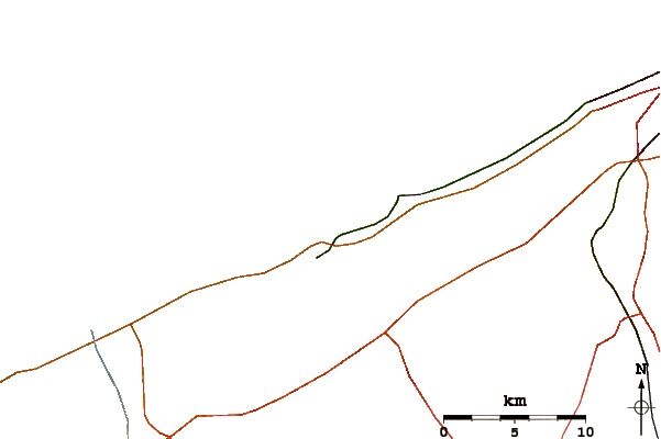 Roads and rivers around Jack beach