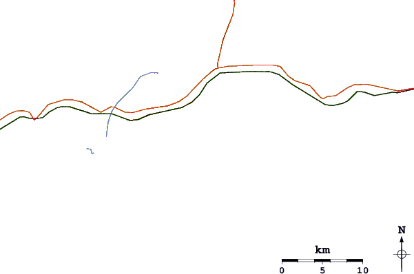 Roads and rivers around Jaconé