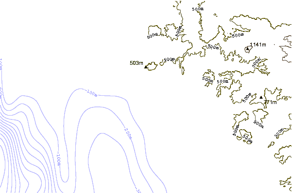 Shoreline around K-40