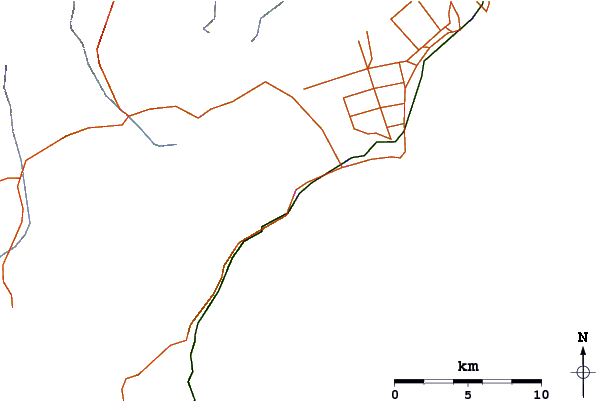 Roads and rivers around Kahutara