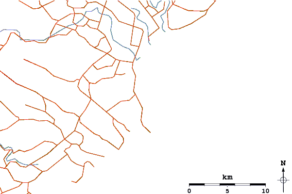 Roads and rivers around Kaka Point