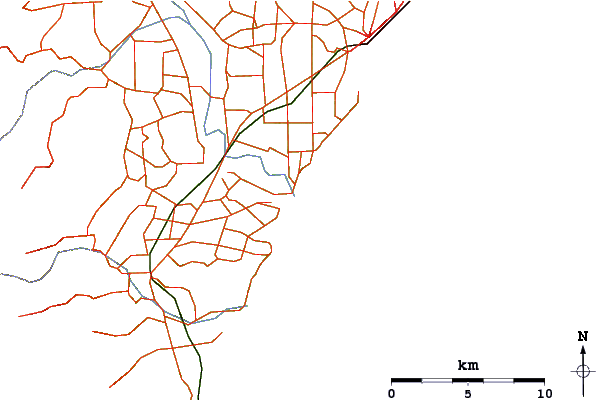 Roads and rivers around Kakanui River Mouth
