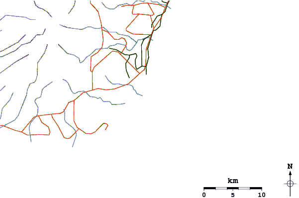 Roads and rivers around Kalapaki Beach