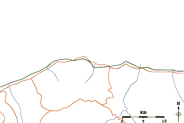 Roads and rivers around Kamikaze or Cefalù big