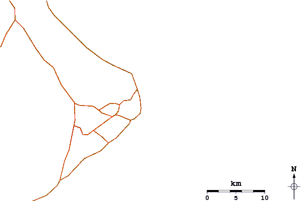 Roads and rivers around Kapoho Bay