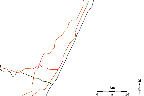 Roads and rivers around Kelso (Happy Wanderers)