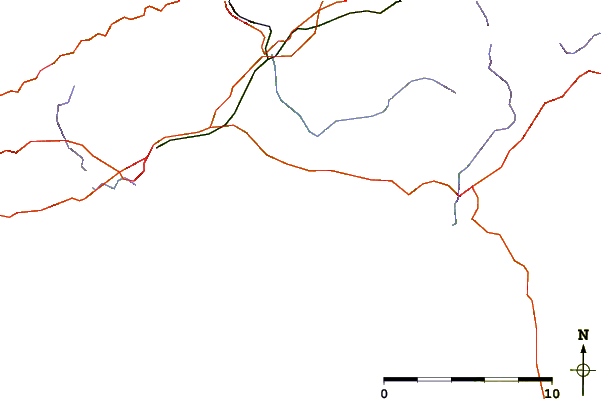 Roads and rivers around Kenneggy Cove