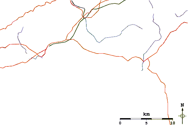 Roads and rivers around Kennegy Cove