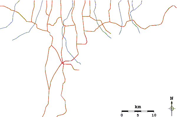 Roads and rivers around Ketewel