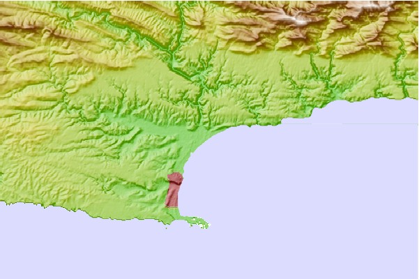 Surf spots located close to Keurbooms
