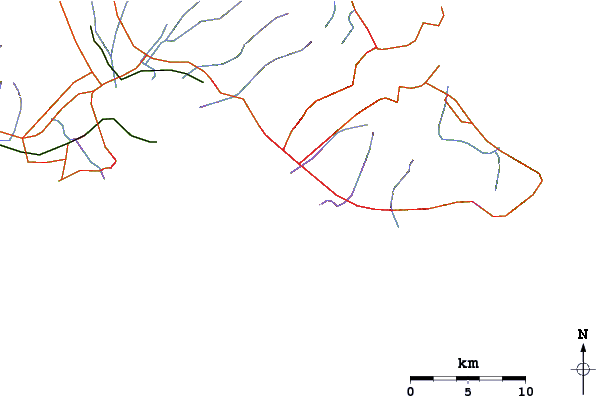 Roads and rivers around Kewalos