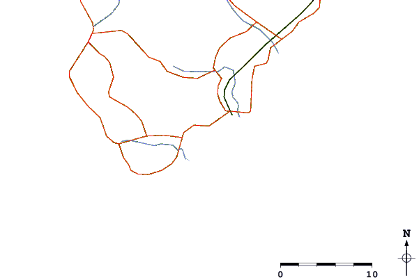 Roads and rivers around Kisami-Ohama Beach