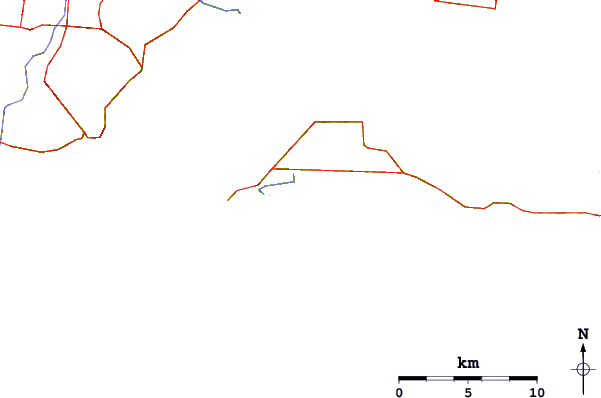 Roads and rivers around Kitty Miller Bay