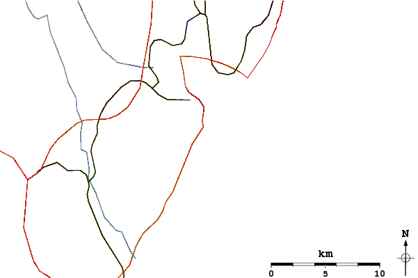 Roads and rivers around Kometa