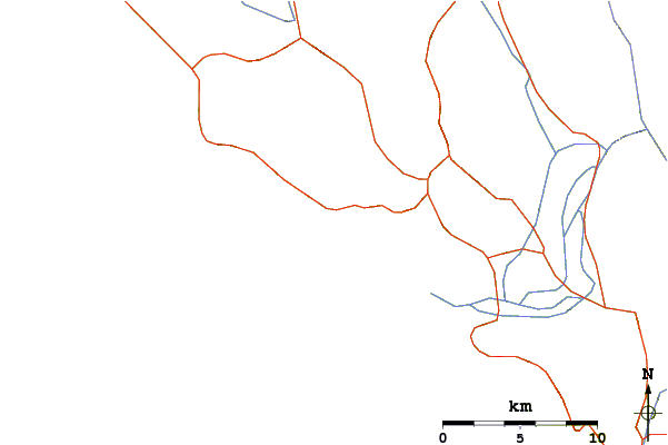 Roads and rivers around Krioneri (Parga)