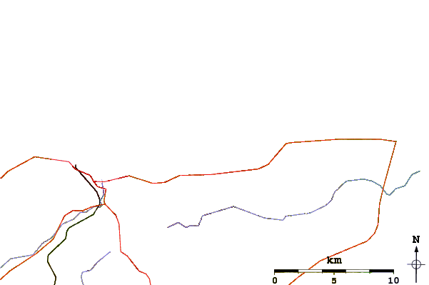 Roads and rivers around LAnse du Brick