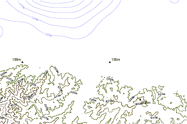 Shoreline around La Arena