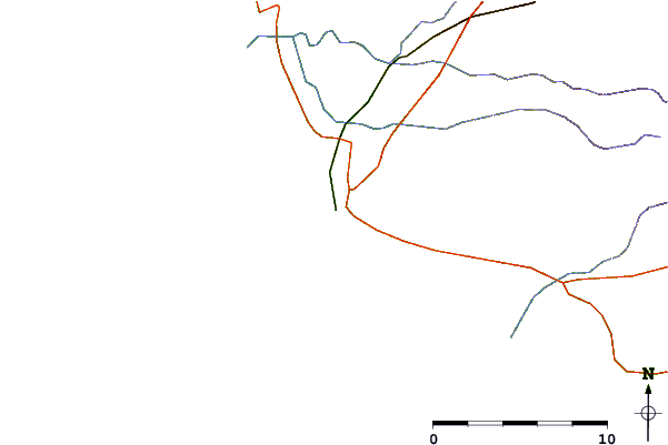 Roads and rivers around La Baie Des Sables