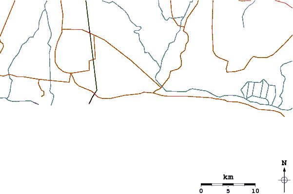 Roads and rivers around La Barra